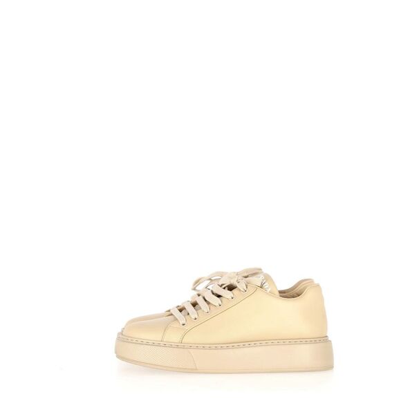 Ganni Lace Up Sneakers in Yellow Leather - Picture 4 of 8